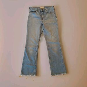 Everlane Jeans Womens 26 Blue Straight Leg Denim Raw Hem Mid Rise